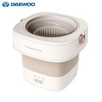 DAEWOO 접이식 세탁기 6L 미니 가정용 속옷 양말 청소 40 ℃ 가열 살균 자동 메이커, 01 WHITE