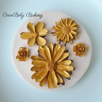 초콜릿만들기키트 카카오 코팅 발렌타인데이 화이트데이 꽃시리즈 실리콘 몰 DIY 퐁당 베이킹 초콜릿 설탕, 01 1