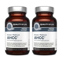 [1+1 무료배송] 키노코 플래티넘 AHCC 750mg 60캡슐 표고버섯균사체, 기본