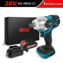WOSAI 무선 전기 임팩트 렌치 20V 브러시리스 소켓 리튬 이온 배터리 핸드 드릴 설치 전동 공구, CHINA, WS-MB20-C1