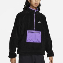 [한국 매장판] 나이키 뽀글이 클럽 플리스 하프집 윈터라이즈드 아노락 블랙 액션 그레이프