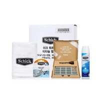 (매장정품 당일배송) 쉬크 쿼트로4 티타늄 휴대용 면도기 3입 3개, 수건세트