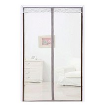 SKANDSALO 출입구 붙이는 모기장 방충망 방 문 창문 자석 자동 방충 커튼 문발 바란스 부착, 110x210+커피+라이트그레이퓨어샤인