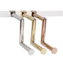 각15X30 P형 2단 원형 행거 벽선반 매장 진열 수납 인테리어 페이스아웃 벽걸이 각후크 부속, 크롬Y