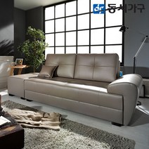 동서가구 라텍스탑 디자인9 가죽 소파+스툴 세트 DF627156, 초코브라운 B타입 좌측