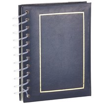 Pioneer Photo Albums 50 포켓 나선형 제본 인조 가죽 미니 포토 앨범 이젤 10.2 x 15.2cm(4 6인치) 인쇄용 네이비 블루
