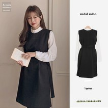 빈티지 긴팔 셔츠 겨울 가을 햅번 스윗 허리보정 모직 런닝 원피스코디세트 클래식 프렌치 여성 3282756409