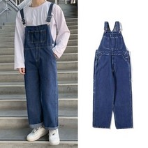 남자블랙진 연청바지 중청바지 5Xl 데님 서스펜더 바지 남성 스트레이트 헐렁한 점프 슈트 청바지 봄 여름 오버올 오버 사이즈 패션 맨 의류
