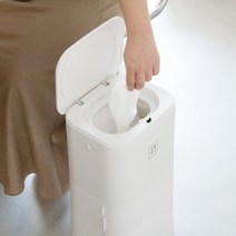 원터치 오픈 이중덮개 탈취 친환경 리필봉투 위생적인 휴지통, 원터치 휴지통