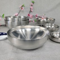 D 스텐 샤틴 이중 탕기 12cm omg 그릇 냉면기 탕기 대접 컵 식당 업소용 (주, D샤틴이중찬기 9cm