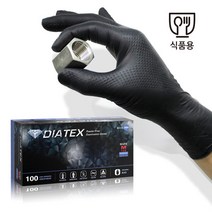 INVEN* 다이아텍스 DIATEX 니트릴장갑 블랙 1갑(100매)(정비 자동차 작업 세차 요리 공사)(안전2중포장), 1개