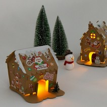 ms 민화샵 크리스마스 LED 미니종이집 분위기연출, 가로집B