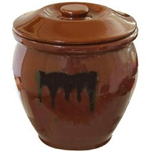 거실 절임 용기 도자기 뚜껑 포함 8호 (14.4L) 원형 차 リビング 漬物容器 陶器 蓋付き8号 (14.4L) 丸型 茶