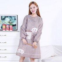 생활방수 원피스형 풀커버 전신 앞치마, 브라운