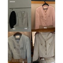 봄자켓 원파 블루팝스 브이넥 골드버튼 작은향풍코트 여한판 기질상의AW004