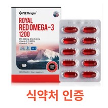 엔젯오리진 로얄 레드오메가3 1200 30캡슐 1개월분 EPA DHA 비타민 D 비타민 E 건강기능식품 남극크릴오일 뼈 건강 항산화 미국 직수입 제품 혈행 눈 건강 뇌 건강, 30캡슐x4개