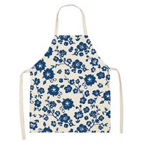 조리복 요리사 쉐프 위생복 주방가운 유니폼 카페 1 Pcs 55x68cm 코튼과 린넨 앞치마 블루 도자기 요리 민소매 턱받이 안티 기름기 나는 주방 만다라 용품, 02 55x68cm, 06 6