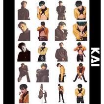 EXO 아이돌 포토카드 굿즈 여행스티커 세트 빈티지 다꾸 다이어리 노트북 캐리어꾸미기, 김종인
