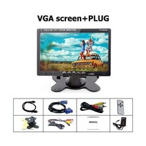 산업용 터치스크린 Podofo미니 컴퓨터 모니터 7 인치 LCD 스크린 자동차 후방 보기 HDMI VGA비디오오디오 자동 주차 백업 역방향, VGA screen and PLUG