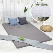 슬립쿠 3단 접이식 물세척 가능 코일에어 수면 바닥 매트리스 싱글 슈퍼싱글 퀸 누빔패드포함