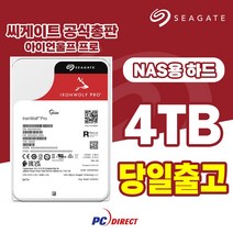 씨게이트 아이언울프 프로 4TB ST4000NT001 4테라 HDD NAS용 하드디스크, 단품, 단품