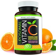 리포솜 비타민 C 180캡슐 고흡수성 순수 지용성 리포 VIT C 알약 항산화제, 1개