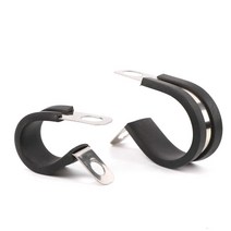 용접 홀더 304 스테인레스 스틸 고무 안감 P 클립 케이블 장착 호스 파이프 무료 로트당 2 개, 2.8mm