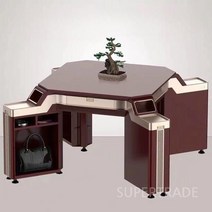 마작테이블 자동 테이블 마작패 마작기 탁자 중국 홈파티, 4. 사일런트킹C_다크레드+의자4