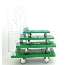사각대차(무소음) 카트 접이식 대차 손수레 구루마 핸드카 사각차 밀차 끌차 핸드카 L카, [무소음]초록 사각대차 (특대/910X610)