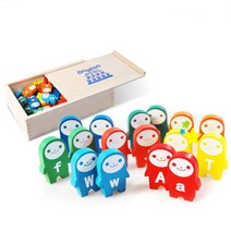 유아 알파벳공부 대문자 소문자 도미노104p 쌓기놀이 학습완구 칩세우기