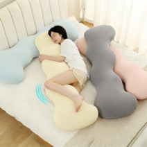 YAPOGI 고밀도 충진 냉감 다용도 롱 커버분리형 파도 구름 바디필로우, 핑크