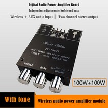 앰프 ZK-1002T TPA3116D2 Bluetooth 5.0 서브 우퍼 증폭기 보드 100W 2 HIFI 2.0 채널 오디오 전력 스테레, 단일옵션