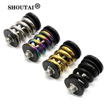 자전거쇼바 서스펜션 코일스프링 4 색상 brompton bmx amortizer 자전거 부품 용 샤타이 바이크 tc4 티타늄 합금 스프링 리어 쇼크 업소버, 블랙 1