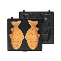 다기능 650w 전기 와플기계 가정용 와플팬 파니니기계 샌드위치 토스트메이커 58, 생선 접시