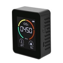 휴대용 복합가스 농도 측정기 VOC 공기질 산소농도 측정기 검지기 co2 감지기 다기능, 검은색