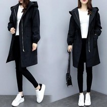 여성 따뜻한 기모 안감 후드 사파리 캐주얼 면 점퍼