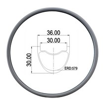 MTB 카본 오프로드 자전거 휠 세트 29인치 림 36x30mm 산악 디스크 림 455g erd:579mm, 32시간 ud 글로시, 1개