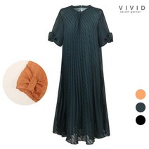 [비비드 시크릿가너] [VIVID SG][VIVID SG] 줄지무늬 루즈핏 쉬폰 원피스 V