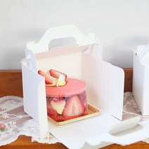 [렛츠베이킹] 조각케익상자 오픈형(화이트/소), 조각케익상자 오픈형(화이트/소)2개입