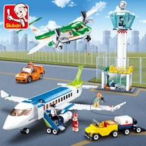 Sluban 도시 시리즈 비행기 민간 항공 공항 세트 2 항공기 모델 피규어 빌딩 블록 장난감 선물 731PCS, [01] Without Box