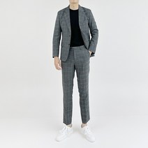 아도르클래식 패널 사각 체크 남자 봄 가을 프리미엄 정장 빅사이즈 수트