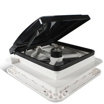 TYTXRV-11 인치 CE 수동 제어 캐러밴 액세서리 지붕 모터홈 통풍구 12V 팬 미포함 캠핑카 창 레크리에이션 차량, [03] Black lid NO LED