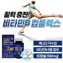 비타민B 컴플렉스 b1 b2 b6 b12 영양제 티아민 고함량 비타민 비 B100 맥스 비군 피리독신 메가타민 고농축 멕스 활력 활성 수용성 종합 판토텐 비오틴 엽산 메타, 1개