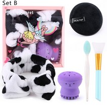브러쉬 메이크업 세트 쉐딩뷰티 스킨 케어 세트 워시 페이스 실리콘 스몰 문어 페이셜 클렌징 브러쉬 엑스, 한개옵션1, 02 Set B
