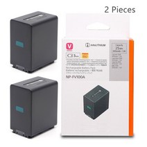 NP-FV100A 3410mAh 소니 FDR-AX33 FDR-AX40 FDR-AX45 FDR-AX53 FDR-AX60 HDR-PJ675 NEX-VG30 NP-FV70A, 2 Pieces, 02 2 Pieces