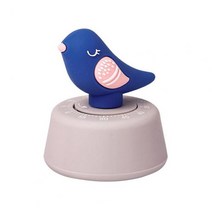 구글 타이머 컵라면 미니 쿠킹 에그 아날로그 자석 주방 요리 디지털 시끄러운 반지 4 색 다이얼 알림 새 모양 요리 타이머 주방 액세서리, 푸른