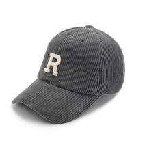 HW-BC066CD VRT Initial Corduroy Cap│R Charcoal