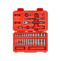 TEKTON 1/4인치 드라이브 6점 소켓 및 라쳇세트 55피스 5/32-9/16인치 4-14mm SKT05301, 33-Piece (4-14 mm)