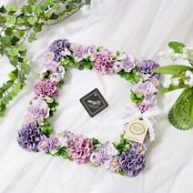 메이비플라워 연보라다알리아 납골당리스 납골당꽃 성묘조화 봉안당조화 리스/스웨그, 24cmx24cm(꽃포함크기26)