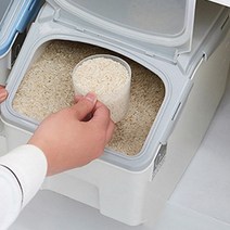 쌀통 10kg 15kg 프로틴보관 쌀보관함 밀가루 시리얼 쌀독항아리 잡곡통 쌀보관 간식보관 다용도, 그레이15kg